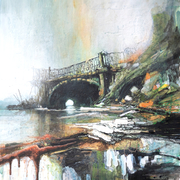 [brückenschlag 1] acrylfarbe auf Papier - 40 x 40cm - 2025